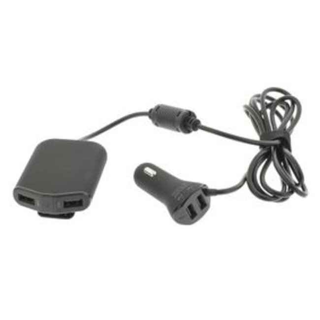 Autolader 4-Uitgangen 9.6 A USB Zwart