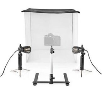 Nedis Fotostudioset | 400 lm | Opvouwbaar | Achtergronden inbegrepen | Inclusief reistas | Zwart