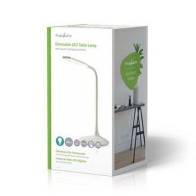 LED-Bureaulamp | Dimbaar | 250 lm | Oplaadbaar | Aanraakfunctie | Wit