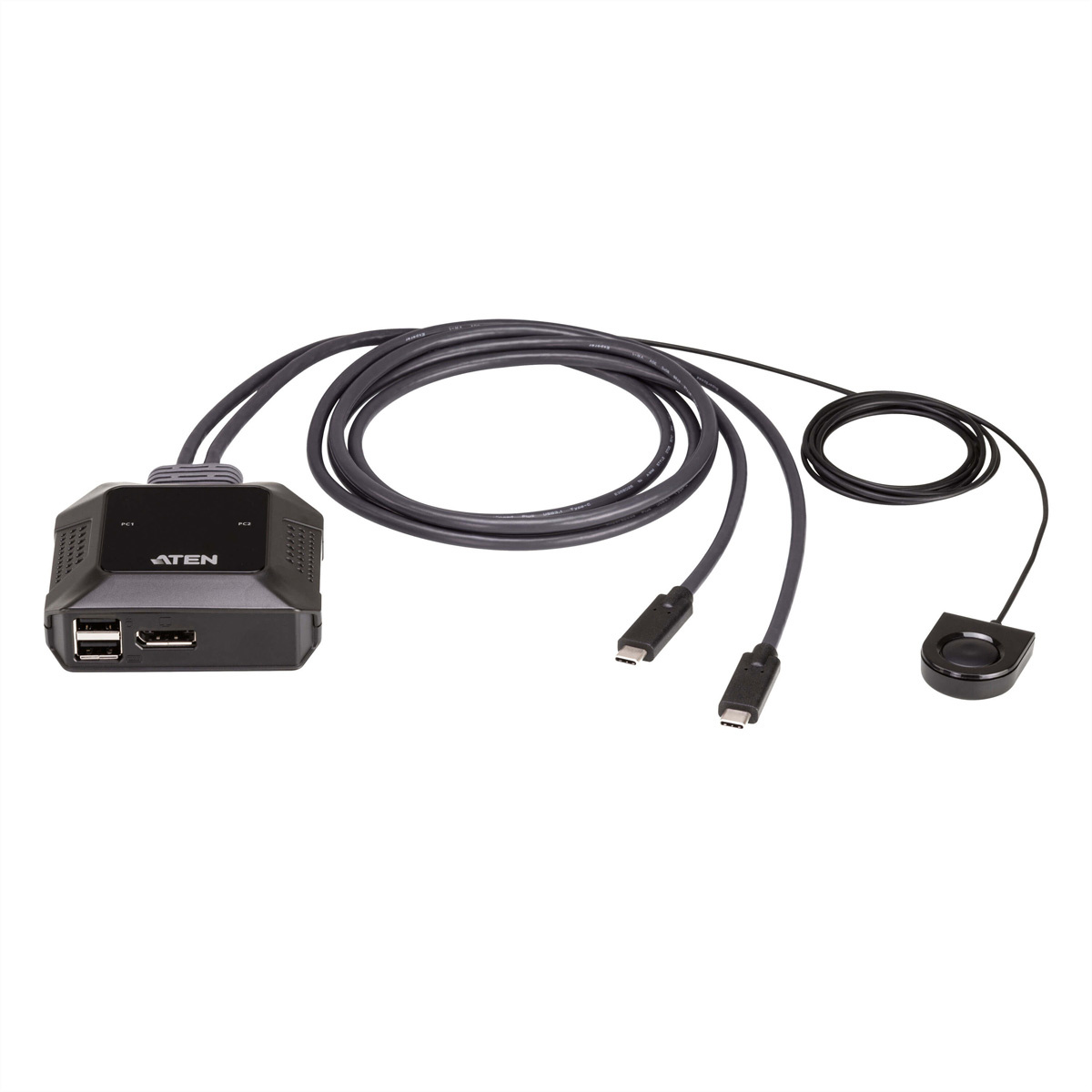 ATEN USB-C 4K DisplayPort KVM-schakelaar met 2 poorten en Remote Port Selector