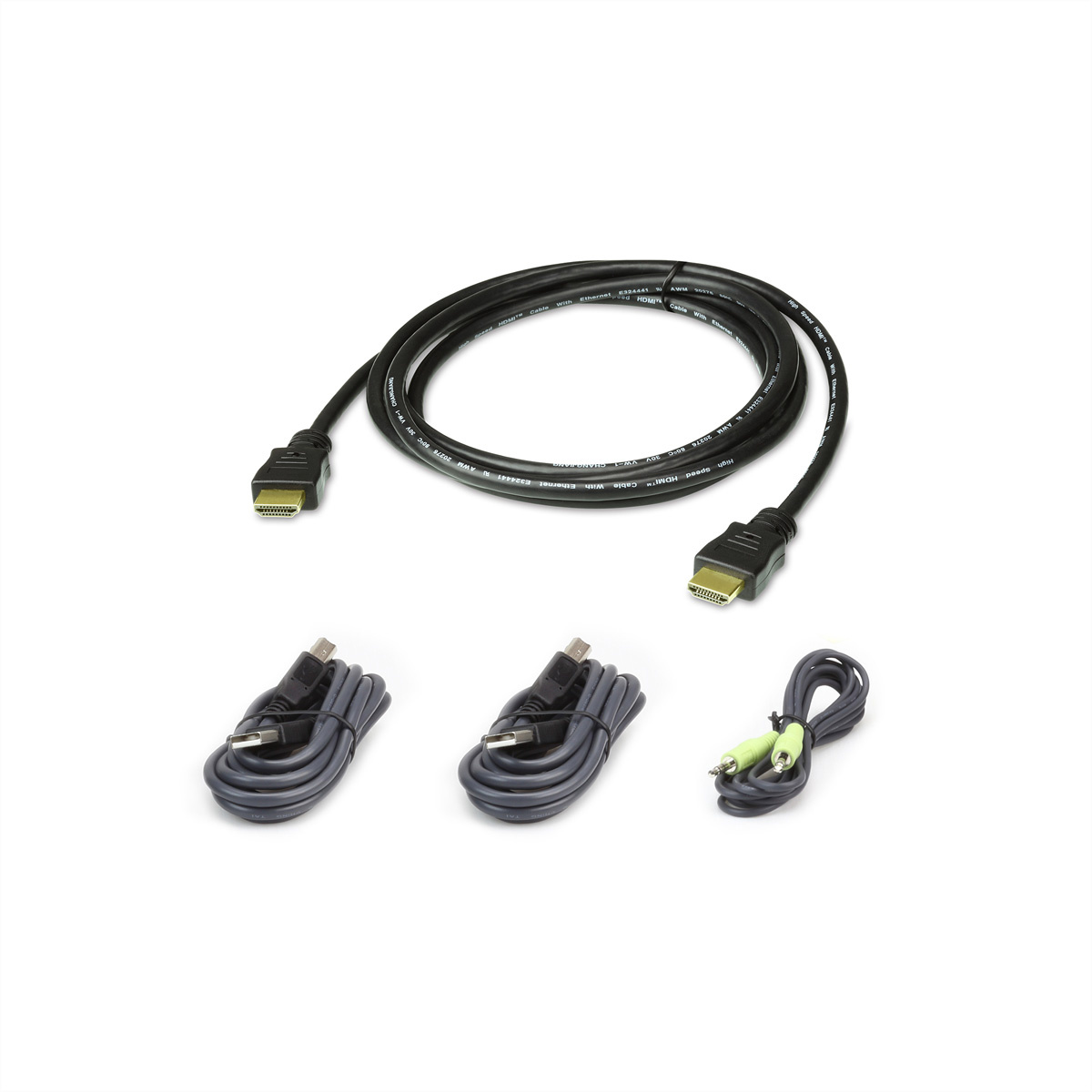 Aten 1.8M USB HDMI Veilige KVM Kabelpakket. Snoerlengte: 1,8 m, Aansluiting video: HDMI, Kleur van het product: Zwart. Gewicht: 270 g, Gewicht verpakking: 290 g. Netto gewicht kart