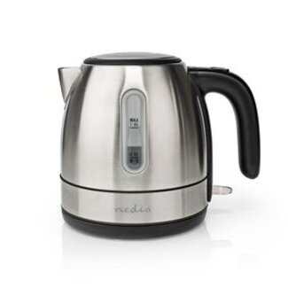 Nedis Waterkoker | 1.0 l | Roestvrij Staal | Aluminium | 360 graden draaibaar | Verborgen verwarmingselement | Strix®-controller | Droogkookbeveiliging