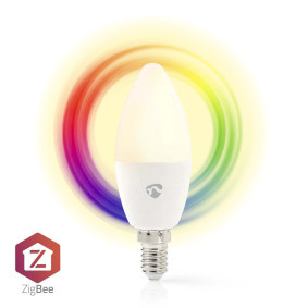 Nedis SmartLife Multicolour Lamp - Zigbee 3.0 - E14 - 470 lm - 4.9 W - RGB / Warm tot Koel Wit - 2200 - 6500 K - Android™ / IOS - Kaars - 1 Stuks