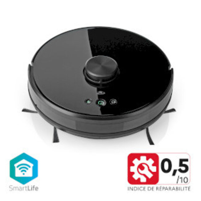 SmartLife Robotstofzuiger | Laser navigatie | Wi-Fi | Capaciteit opvangreservoir: 0.6 l | Automatisch opladen | Maximale gebruiksduur: 120 min | Zwart | Android™ / IOS