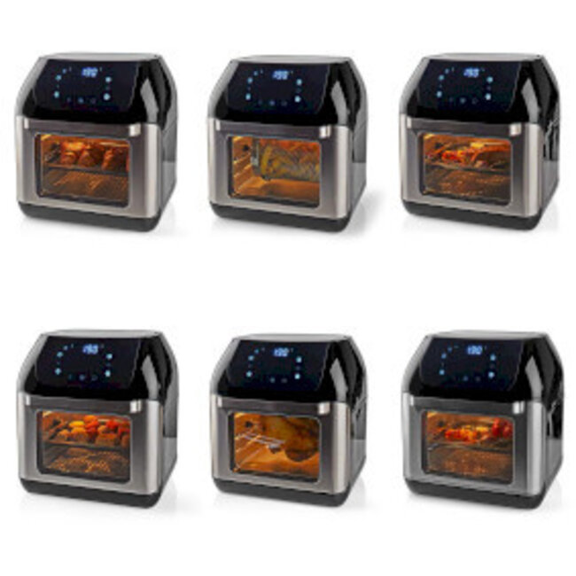 Heteluchtfriteuse | 12 l | Tijdschakelaar: 60 min | Aantal vooraf ingestelde programma's: 9 | Digitaal | Zwart