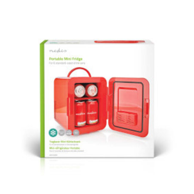 Draagbare Minikoelkast | 4 l | 12 V DC / 100 - 240 V AC | Rood