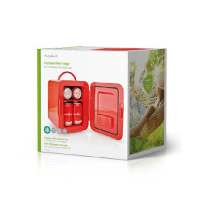Draagbare Minikoelkast | 4 l | 12 V DC / 100 - 240 V AC | Rood