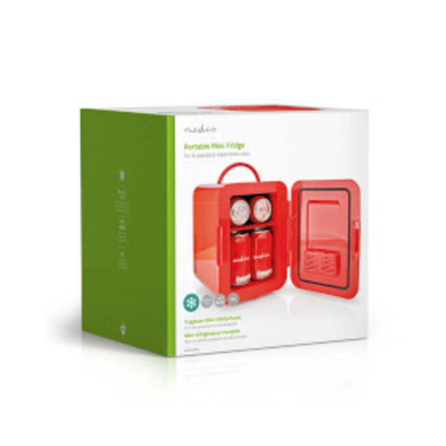 Draagbare Minikoelkast | 4 l | 12 V DC / 100 - 240 V AC | Rood