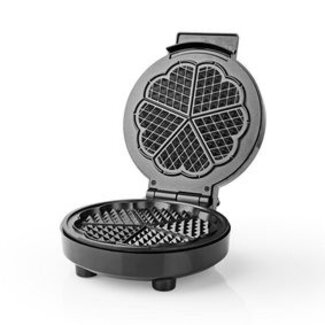 Nedis Wafelijzer | 5 Heart shaped waffles | 19 cm | 1000 W | Automatische temperatuurregeling | Aluminium / Kunststof