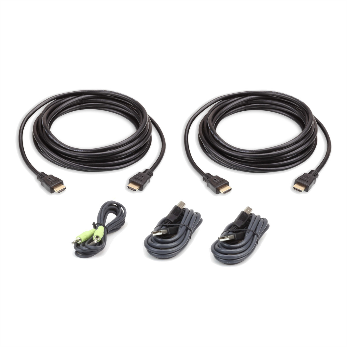 Aten 3M USB HDMI Dubbel Beeldscherm Veilige KVM Kabelpakket. Snoerlengte: 3 m, Aansluiting video: HDMI, Kleur van het product: Zwart. Gewicht: 584 g, Gewicht verpakking: 600 g. Net