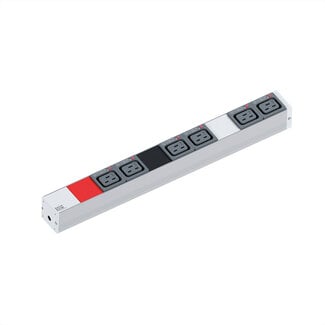 Bachmann BACHMANN IT PDU ALU 1U 6x C19 stekker 3x16A CEE rood