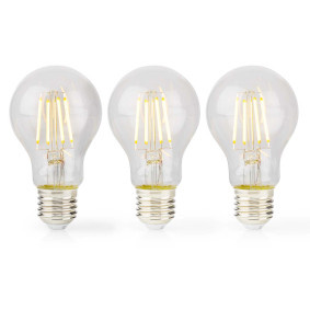 Nedis LED-Filamentlamp  E27 | A60 | 7 W | 806 lm | 2700 K | Dimbaar | Warm Wit | 3 Stuks