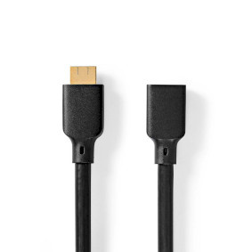Nedis Ultra High Speed ​​HDMI™-Kabel - HDMI™ Connector - HDMI™ Female - 8K@60Hz - 48 Gbps - 2.00 m - Rond - 7.9 mm - Zwart - Envelop