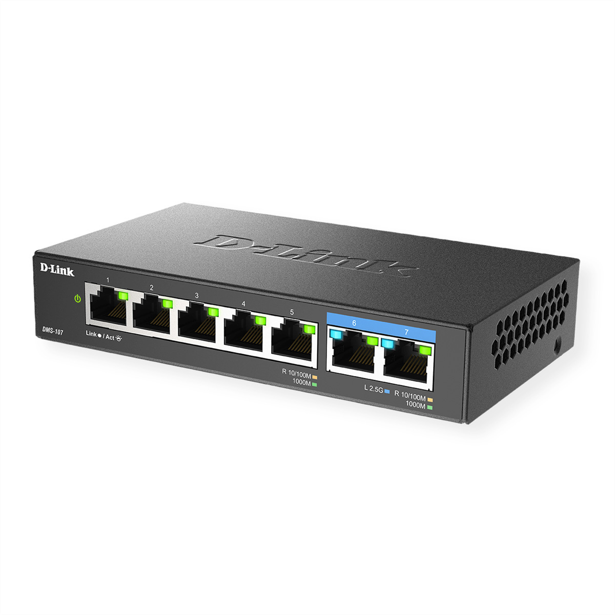 D-Link DMS-107/E netwerk-switch Unmanaged Gigabit Ethernet (10/100/1000) Zwart
