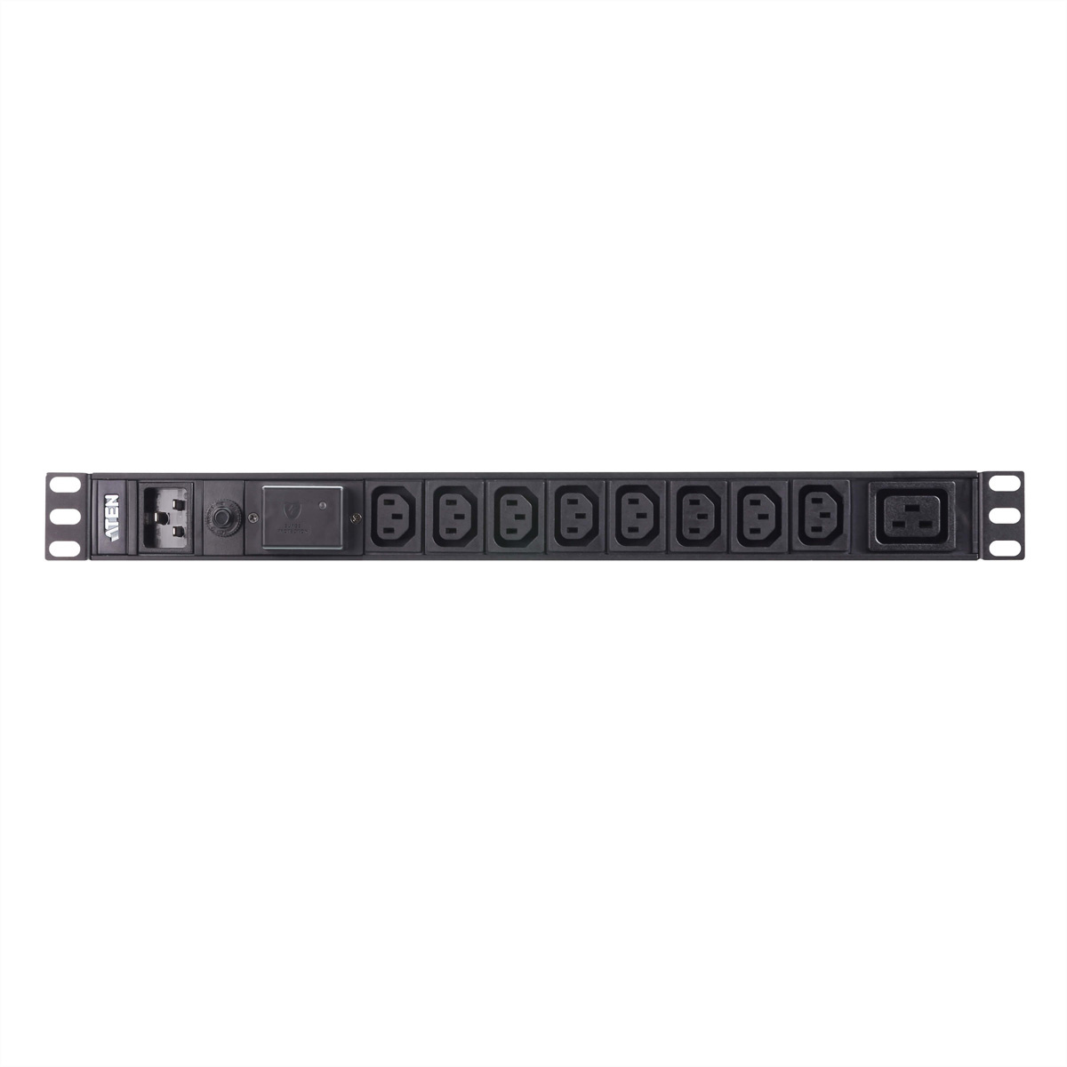 Aten Standaard 1U PDU met overspanningsbeveiliging. PDU types: Basis, Rackcapaciteit: 1U, Materiaal behuizing: Aluminium. Aantal AC uitgangen: 9 AC-uitgang(en), Stopcontacttypes: C