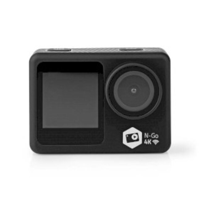 Action Cam | Dubbel scherm | 4K@30fps | 16 MPixel | Waterbestendig tot: 30.0 m | 90 min | Wi-Fi | App beschikbaar voor: Android™ / IOS | Mounts inbegrepen | Zwart