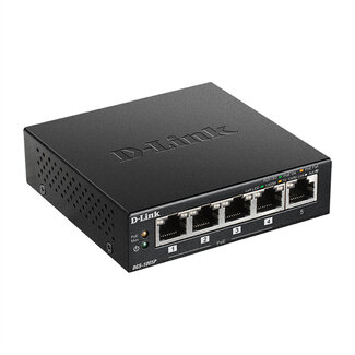 D-Link D-Link DGS-1005P/E 5-poorts PoE+ switch Gigabit 4 PoE+ poorten 60W