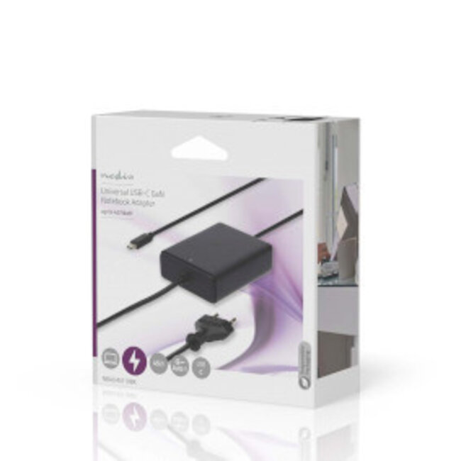 Notebook-Adapter | GaN | 45 W | 5 / 9 / 12 / 15 / 20 V DC | 2.25 / 2.33 / 2.92 / 3.0 A | Gebruikt voor: Notebook / Smartphone / Tablet | Euro / Type-C (CEE 7/16)