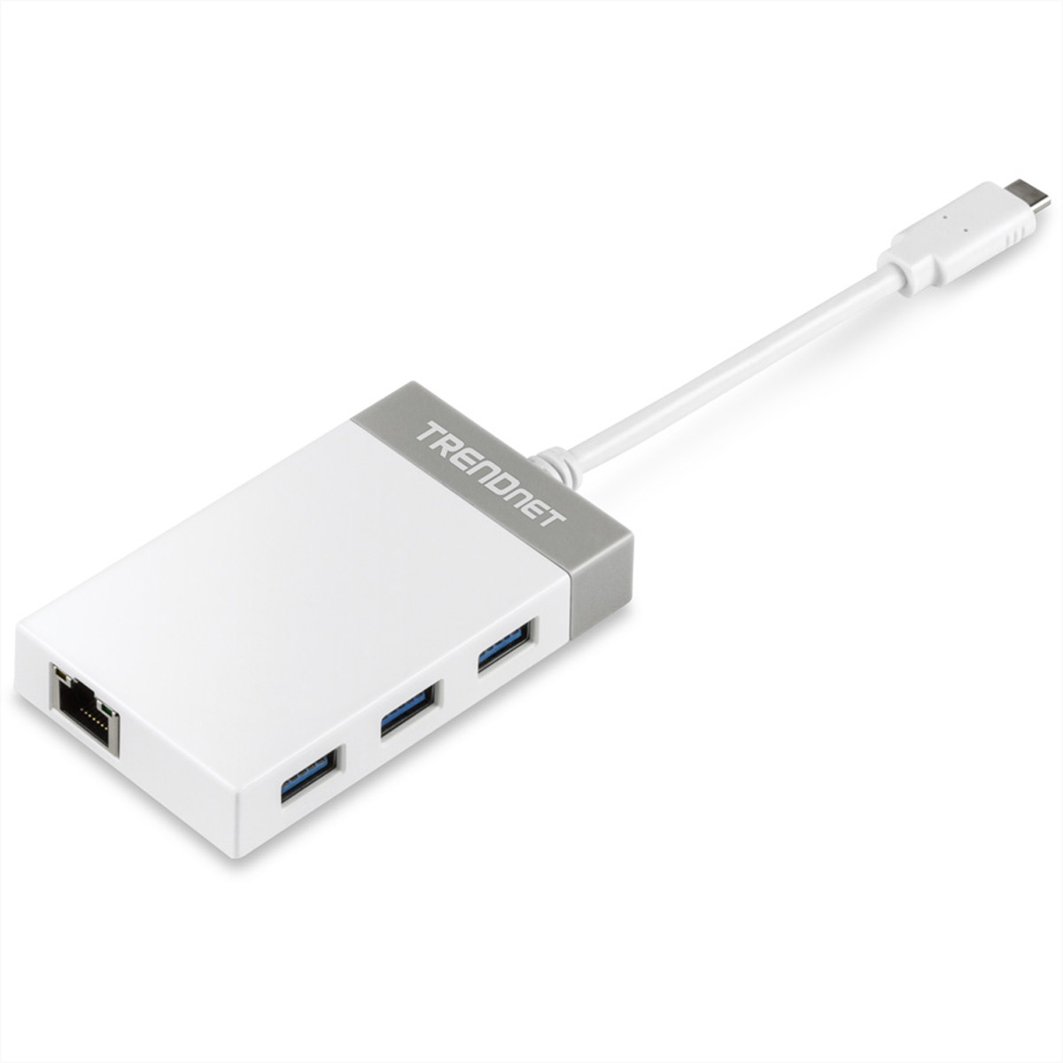 Trendnet TUC-ETGH3 USB 3.0 (3.1 Gen 1) Type-C 5000Mbit/s Grijs, Wit hub & concentrator