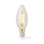 LED-Filamentlamp E14 | Kaars | 4.5 W | 470 lm | 2700 K | Dimbaar | Warm Wit | Retrostijl | 1 Stuks | Doorzichtig