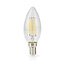 LED-Filamentlamp E14 | Kaars | 4.5 W | 470 lm | 2700 K | Dimbaar | Warm Wit | Retrostijl | 1 Stuks | Doorzichtig