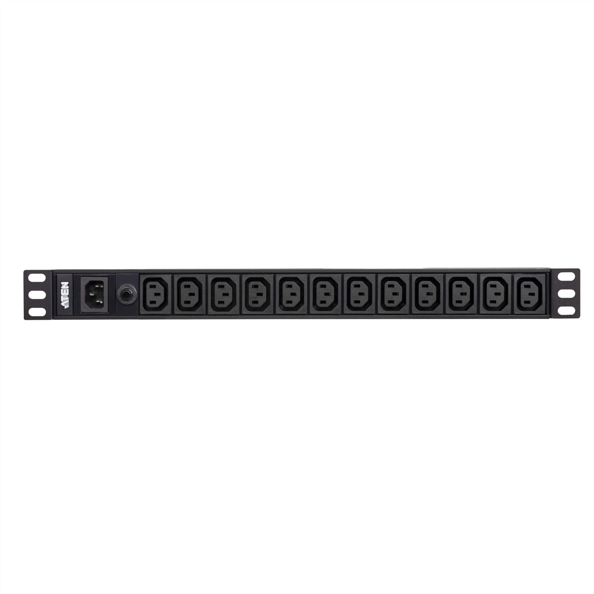 Aten Standaard PDU-serie. PDU types: Basis, Rackcapaciteit: 1U, Materiaal behuizing: Aluminium. Aantal AC uitgangen: 12 AC-uitgang(en), Stopcontacttypes: C13 stekker. Snoerlengte: