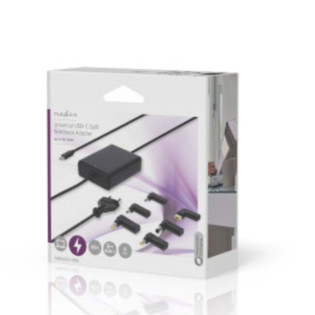 Notebook-Adapter | GaN | 65 W | 5 / 9 / 12 / 15 / 20 V DC | 2.4 / 3.0 / 3.25 A | Gebruikt voor: Notebook / Smartphone / Tablet | Euro / Type-C (CEE 7/16)