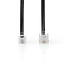 Telecomverlengkabel | RJ11 Male | RJ45 Male | 5.00 m | Kabel design: Plat | Connectorplating: Goud Verguld | Kabeltype: RJ11 | Zwart