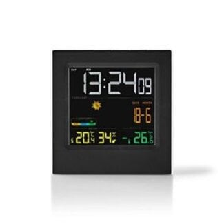 Nedis Weerstation | Binnen & Buiten | Inclusief draadloze weersensor | Weersvoorspelling | Tijdweergave | LED-Scherm | Wekkerfunctie