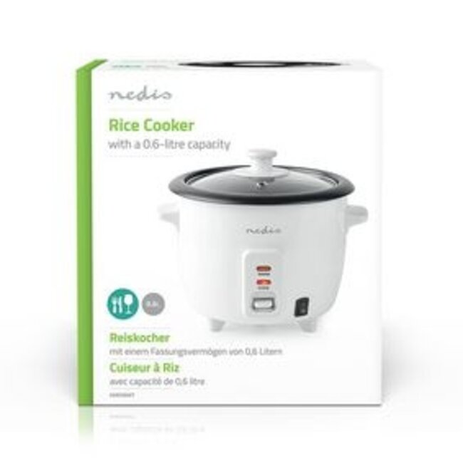 Rijstkoker | 0.6 l | 300 W | Aluminium stomer | Anti-aanbak laag | Verwijderbare kom | Automatische uitschakeling