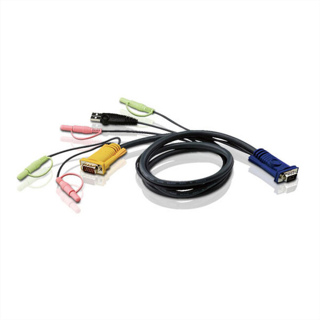 ATEN 2L-5305U KVM Kabel VGA, USB en Audio, zwart, 5 m