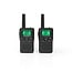 Walkie talkie Set | 2 Handsets | Tot 10 km | Frequentiekanalen: 8 | PTT / VOX | tot 6 uur | Oplaadstation inbegrepen | Koptelefoonoutput | Zwart