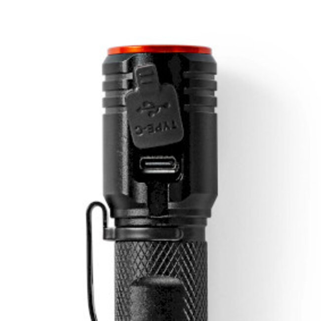 LED-Zaklamp | Batterij Gevoed | 3.7 V DC | 20 W | Ingebouwde Lithium-Ion | Incl. batterij(en) | Oplaadbaar | Nominale lichtstroom: 2000 lm | Lichtbereik: 180 m | Stralingshoek: 10 °