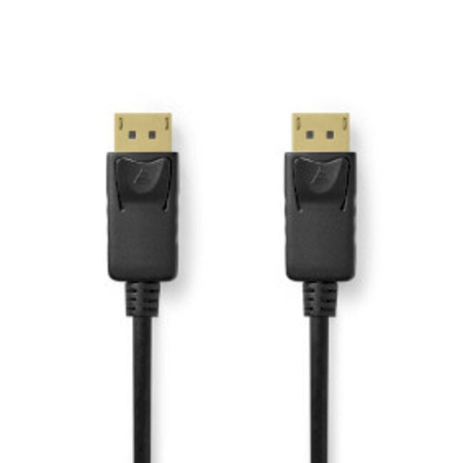 DisplayPort-Kabel | DisplayPort Male | DisplayPort Male | 8K@60Hz | Vernikkeld | 3.00 m | Rond | PVC | Zwart | Label