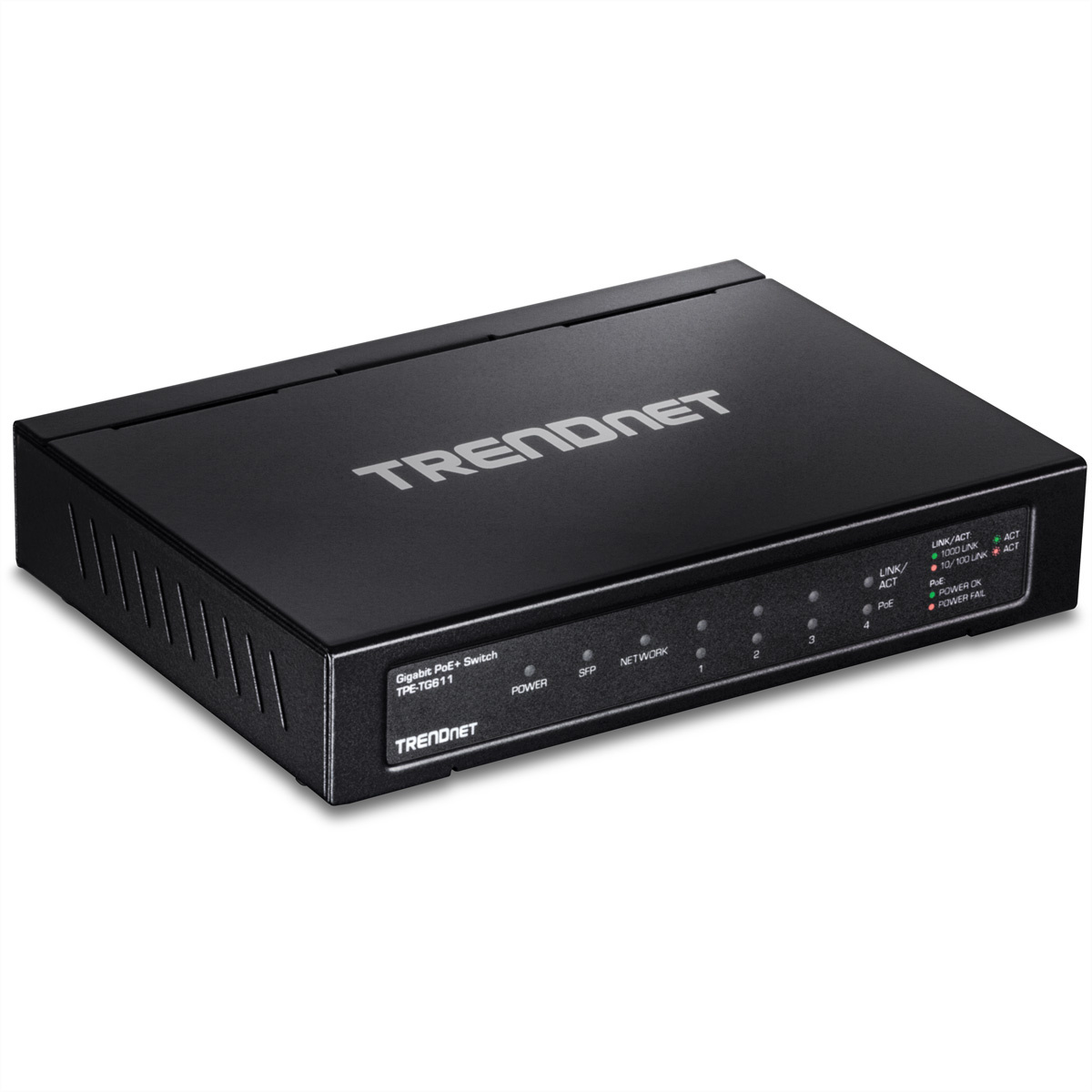 Trendnet TPE-TG611 netwerk-switch Gigabit Ethernet (10/100/1000) Zwart Power over Ethernet (PoE)