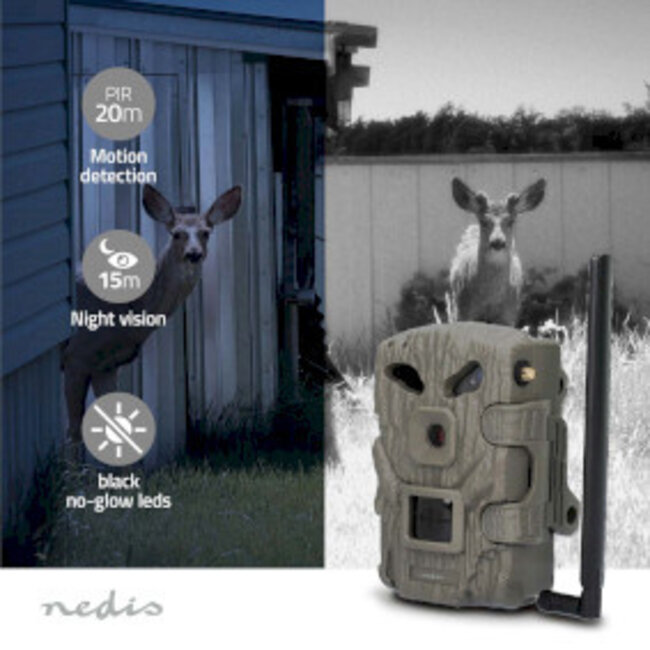 Wildlife Camera | 1080p@30fps | 30.0 MPixel | 2 MPixel CMOS | IP66 | Black No-Glow IR | Night vision | Viewing angle: 50 ° | Motion sensor | Detection angle: 50 ° | Detection range: 20 m | LCD Screen | Green