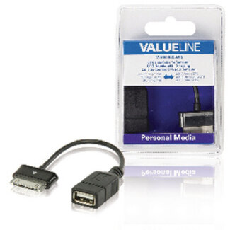 Valueline Data en Oplaadkabel Samsung 30-Pins Male - USB A Female 0.20 m Zwart