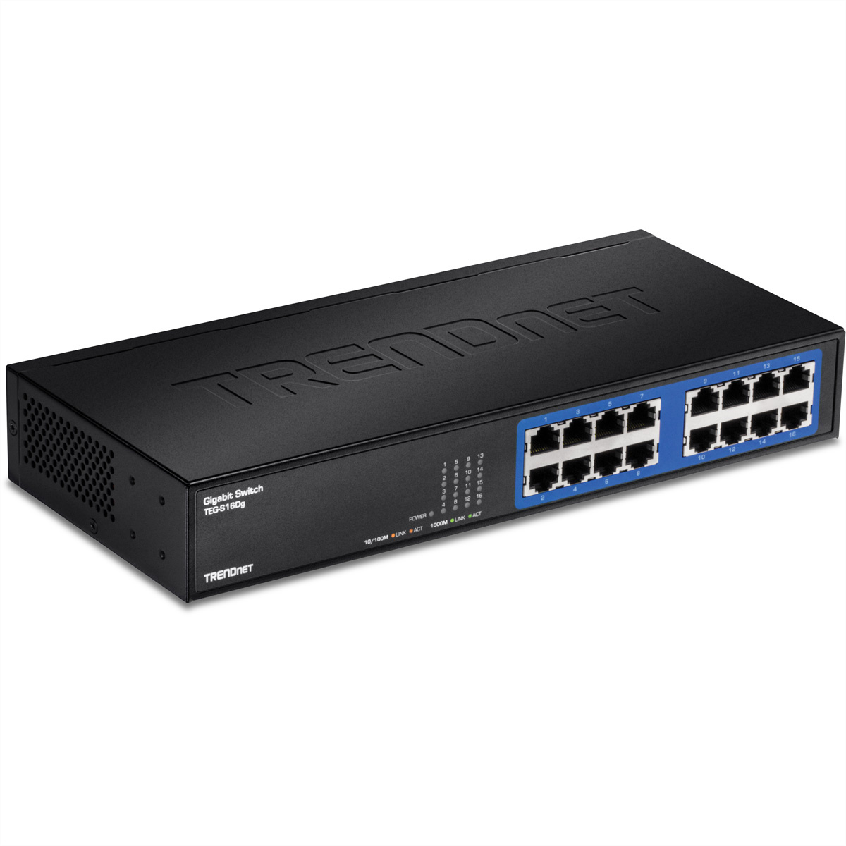 Trendnet TEG-S16DG. Switch type: Unmanaged. Aantal basis-switching RJ-45 Ethernet-poorten: 16. Full duplex