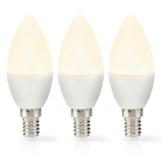 Nedis LED-Lamp E14 | Kaars | 4.9 W | 470 lm | 2700 K | Warm Wit | Frosted | 3 Stuks