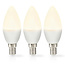 LED-Lamp E14 | Kaars | 4.9 W | 470 lm | 2700 K | Warm Wit | Frosted | 3 Stuks