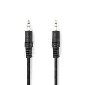 Nedis Stereo-Audiokabel - 3,5 mm Male - 3,5 mm Male - Vernikkeld - 5.00 m - Rond - Zwart - Label
