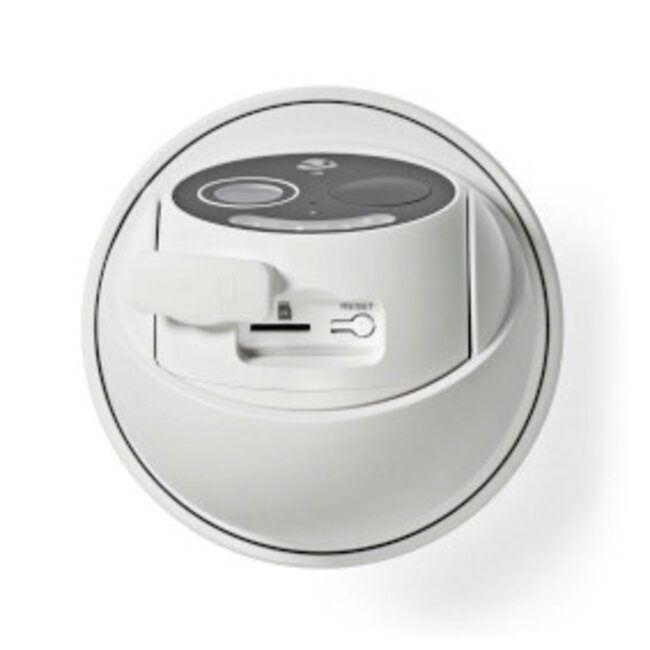 SmartLife Camera voor Buiten | Wi-Fi | Full HD 1080p | Pan tilt | IP65 | Max. batterijduur: 5 Maanden | Cloud Opslag (optioneel) / microSD (niet inbegrepen) | 5 V DC | Met bewegingssensor | Nachtzicht | Wit