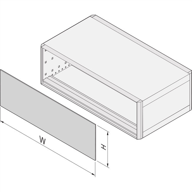 SCHROFF RatiopacPRO EMC Frontplaat, gegroefd, afgeschermd, 3 HE, 42 HE, 2,5 mm, Al, geanodiseerd vooraan, geleidend achteraan