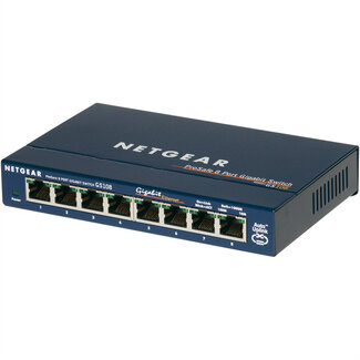 NETGEAR GS108 Desktop GigaBit Switch, 8x RJ-45