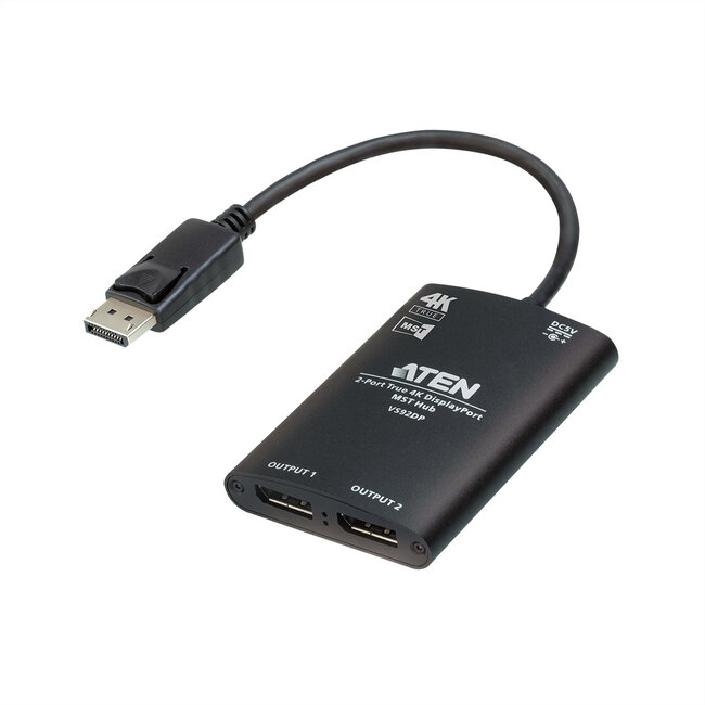 ATEN VS92DP 2-Poorts True 4K DisplayPort Splitter met MST Hub