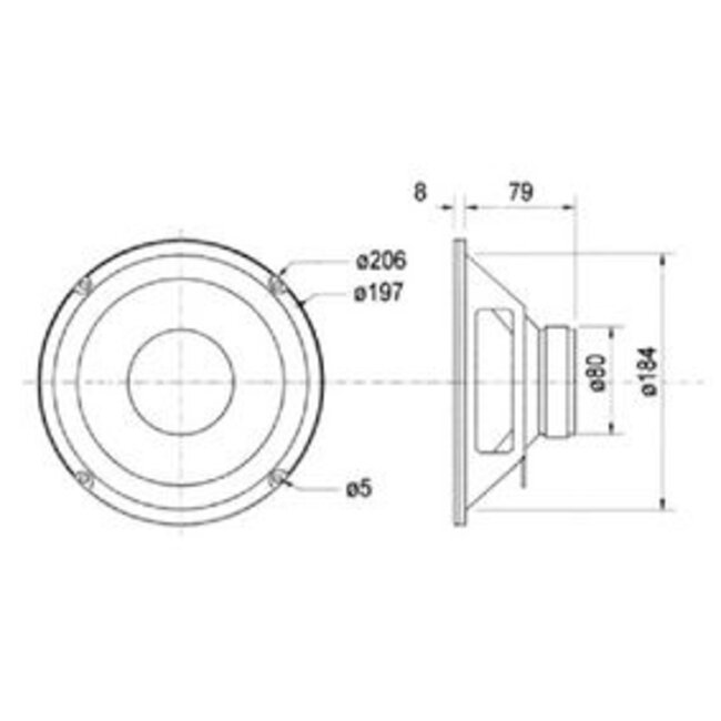W200 - 4 ohm woofer 20 cm (8")