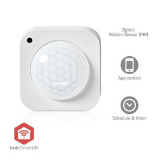 Nedis SmartLife Bewegingssensor | Zigbee 3.0 | Batterij Gevoed / USB Gevoed | Detectiehoek: 100 ° | Detectiebereik: 7 m | Max. batterijduur: 24 Maanden | Wit