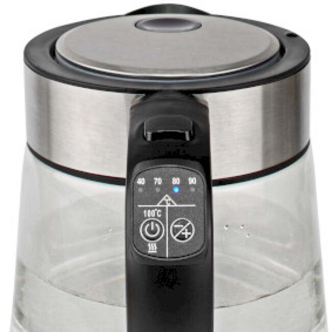 SmartLife Waterkoker | Wi-Fi | 1.7 l | Glas | 40,60,70,80,90,100 °C | Temperatuurindicator | 360 graden draaibaar | Verborgen verwarmingselement | Strix®-controller | Droogkookbeveiliging | Android™ / IOS