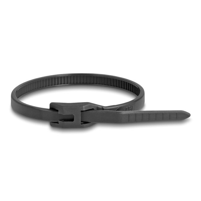 Delock Cable tie with flat head L 370 x W 7.6 mm 100 pieces black