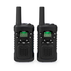 Nedis Walkie talkie Set - 2 Handsets - Tot 6 km - Frequentiekanalen: 8 - PTT / VOX - tot 3 uur - Koptelefoonoutput - 2 Headsets - Zwart